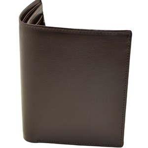Men's Genuine Leather RFID Wallet with Striped Lining and Card Slots Polyester Lining Vertical Slots <b>Coin</b> Compartment - Product Image 4