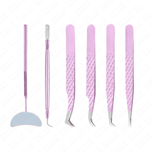 Custom Logo <b>Pink</b> Eyelash Tweezers Set Stainless Steel Volume Tip Lash Extension <b>Tools</b> Private Label Wholesale <b>Kit</b> - Product Image 2