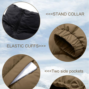 Wholesale Winter Bubble Warm Plus Size Puffer Jacket Stand Collar Zip-up Waterproof Thick <b>Top</b> Design Packable Nylon Patchwork - Product Image 3