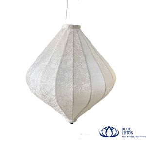 Lanterne pliable en alliage d'aluminium sérigraphiée, écologique, non toxique, faite à la main, motif lotus bleu, pour décoration extérieure durable - Vente chaude - Product Image 1