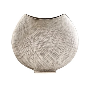 Modern Metal <b>Wall</b> <b>Vase</b> Handmade Textured Silver Finish Decorative Bowl Shape - Product Image 1