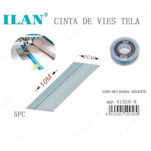 Nastro in tessuto Ilan 2 cm x 10 m blu cielo per rifiniture da cucire - Product Image 1