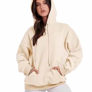 Sudadera con Capucha Extra Grande para Mujer, Color Rosa, de Forro Polar, Manga Larga, con Bolsillos, Color Sólido, Transpirable, para Otoño - Product Image 3
