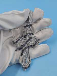 Pendentif Croix Chrétienne en Moissanite VVS, Cadeaux de Baptême, Pendentif en Argent 925, Pendentif Religieux, Pendentif Hip Hop Croix Croisée - Product Image 2