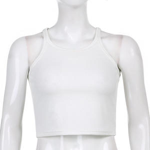 Camiseta sin mangas para mujer, versátil, de algodón, transpirable, tejida, para yoga, gimnasio, con textura acanalada. - Product Image 3
