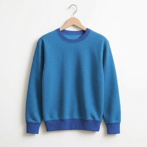 เสื้อสเวตเชิ้ตคอกลมสีน้ำเงินสำหรับผู้ชาย ปักโลโก้ตามสั่ง ทรงปกติ ผ้าฝ้ายถัก สวมใส่สบายๆ สำหรับฤดูใบไม้ร่วง - Product Image 1