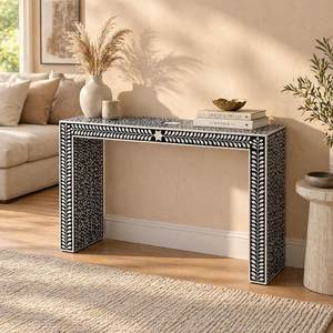 Antique Style Bone Inlay <b>Console</b> <b>Table</b> With Detailed Handmade Craftsmanship For Designer Home Spaces - Product Image 1