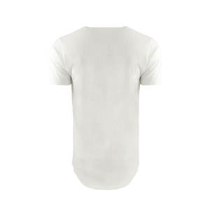T-shirt en coton doux pour homme, manches courtes, col rond, extensible, coupe longue, uni - Product Image 5