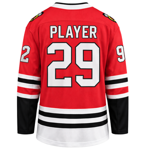 Camiseta de Hockey sobre Hielo Roja de Manga Larga, Uniforme Profesional de Equipo, Transpirable, para Práctica Deportiva, Ropa Deportiva para Adultos, 100% - Product Image 3