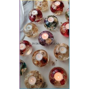 Handmade Attractive Look Votive Holders With Dried Flowers And Candles For Wedding Home Decoration From India In Lowest Price - Product Image 1