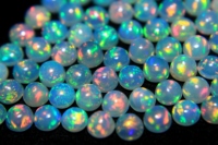 Opale d'Éthiopie naturelle, cabochon rond taille brillant, multicolore, effet de jeu de couleurs et de feu, pierre de naissance, pour la création de bijoux, personnalisable