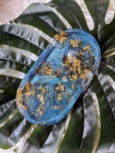 MOVE BEST HANDMADE MODERN RESIN TRAY Elegant Rounded Disposable Eco-Friendly Tray for Serving and Home Styling - Product Image 2