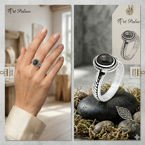 Anillo de Ónix en Plata 925 de Art Palace, con Engaste de Bisel, Estilo Vintage, Unisex, para Uso Diario - Product Image 5