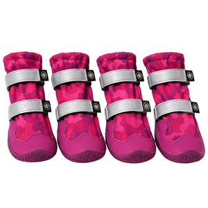 Bottes pour chien en tissu extensible camouflage vert, imperméables, avec semelle antidérapante durable pour la randonnée, la marche sur sol mouillé et par temps froid - Product Image 4