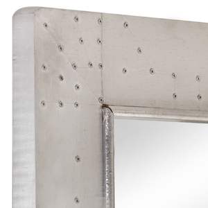 Miroir mural minimaliste Aviator 43,3 x 19,7 pouces, finition métal argenté - Product Image 6