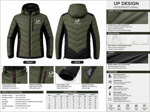 Veste matelassée à capuche pour homme, imperméable, isolée, pour l'hiver, randonnée en plein air, fabricant OEM ODM - Product Image 5
