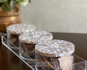 Handmade New Design Acrylic Tray Mother Pearl Art Jewelry Boxes for Dessert <b>Sweet</b> Fruits Chocolate Cookies Gifts for Ramadan Eid - Product Image 6