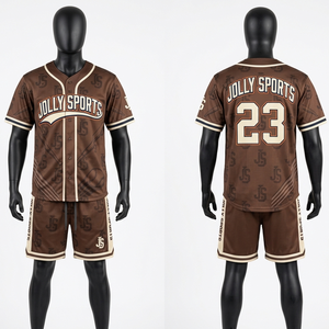 Mens Baseball Jersey Short <b>Set</b> Premium Cotton Polyester <b>Knit</b> Contrast Rib Panels Embroidery Custom Logo men short <b>set</b> for men's - Product Image 5
