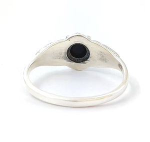 Vintage Handmade 925 Silver <b>Black</b> Onyx Stone <b>Ring</b> Antique Style Gemstone Statement <b>Ring</b> - Wholesale Jewelry Made India - Product Image 4