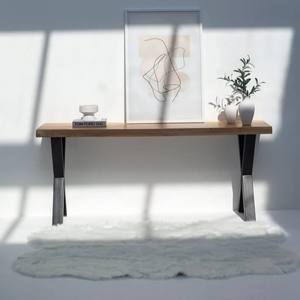 Table console Vandana Lunaris Orion Acacia avec pieds en métal, design moderne en bois massif - Product Image 3