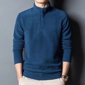 Sudaderas de Manga Larga con Cuello Alto y Media Cremallera, Color Sólido, Bordado con Logotipo Personalizado, Precio de Fábrica de Bangladesh y China - Product Image 4