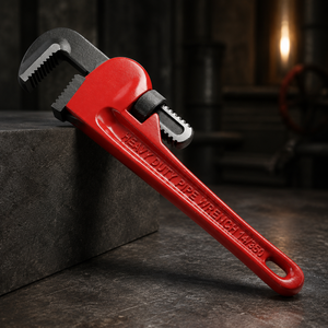 Clé à tuyau robuste 14 pouces 350 mm, clé de plomberie réglable en acier au carbone, outil de raccordement de tuyaux industriel, poignée rouge, robuste - Product Image 1