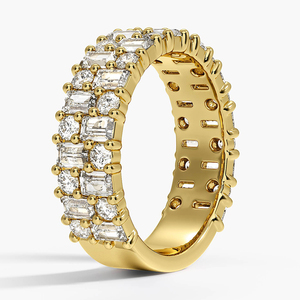 Anillo de Eternidad Ancho con Diamantes Cultivados en Laboratorio, Bañado en Rodio, Oro de 10K, 14K, 18K, Plata 925, 935, Regalo de Compromiso o Aniversario - Product Image 4