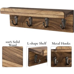 Minimalist Wooden <b>Key</b> <b>Hook</b> Mail Holder <b>Wall</b> Mount Organizer Perfect <b>For</b> Office Home Entryway Storage And Display From India - Product Image 2