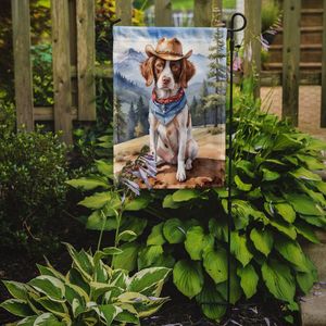 Brittany Spaniel Cowboy Bienvenido Jardín Bandera Multicolor Buzón Decorativo Patio Banner para Patio Obra de arte y camas de flores - Product Image 2