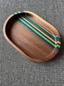 Bandeja de madera MDF esmaltada decorativa para bodas y fiestas con asas de madera de bambú, bandeja para servir comida para desayuno y té - Product Image 3