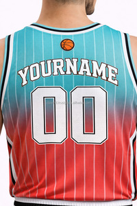 Uniforme de Baloncesto Sublimado Personalizado, Camiseta sin Mangas con Degradado de Color para Hombre, con Nombre y Número del Equipo, Ropa Deportiva Transpirable de Poliéster - Product Image 4