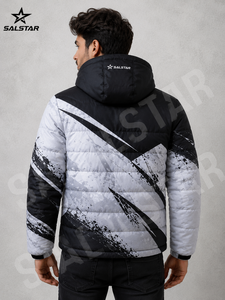 Men’s Winter Puffer Jacket Custom Printed Hooded Quilted Down Jacket <b>Waterproof</b> Outdoor Warm Fashion Casual <b>Coat</b> - Product Image 5