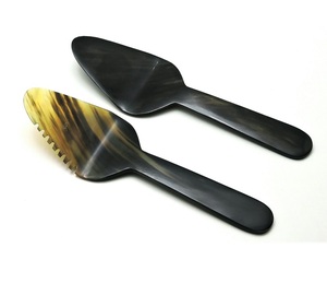 Hot Selling Eco-Friendly Dishwasher Safe Horn <b>Salad</b> Servers Set of 2 Handmade From Natural Buffalo Horn for Home Kitchen Use - Product Image 1