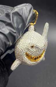 Colgante de Plata 925 con Diamantes Redondos VVS Moissanite Estilo Hip Hop, Diseño de Tiburón Iced Out, para Hombres y Mujeres, Colgante Bust Down para Raperos - Product Image 4