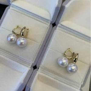 Boucles d'oreilles en perles d'édition sans défaut en argent S925, 10-11 mm, perles naturelles Edison violettes, légères, produits domestiques, cadeau - Product Image 4