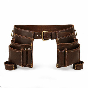 Ceinture à outils de charpentier moderne en cuir de vachette de qualité supérieure avec rangement organisé, supports de quincaillerie durables, maintien sécurisé et taille réglable - Product Image 4