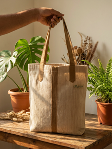 Bolsa de tela de fibra de plátano |   Bolsa de Compras 100% Biodegradable de Alta Resistencia |   Bolsa de Hombro de Lona Sostenible Premium para Comercio Minorista - Product Image 1