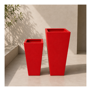 Juego de 2 piezas de macetas y macetas de jardín de fibra de vidrio para flores hechas a mano en Vietnam - Product Image 1