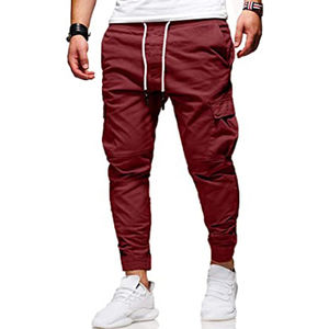 Wholesale Men's Outdoor Casual Sports Trousers & Sweatpants Canvas <b>Fabric</b> Breathable 100% Polyester Solid Color - Product Image 5