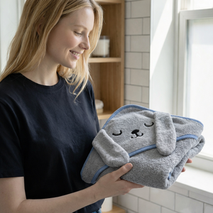 ผ้าขนหนูคลุมอาบน้ำเด็กแบบมีฮู้ด ปรับแต่งได้ แห้งเร็ว ผ้าคอตตอนคอรัลฟลีซ นุ่มน่ารัก ลายสัตว์ ของขวัญสำหรับเด็ก ผ้าพลัฌ ซึมซับน้ำได้ดี อบอุ่นสบาย - Product Image 6