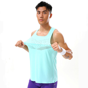 เสื้อกล้ามวิ่งซับลิเมชั่นแบบไร้ตะเข็บสำหรับผู้ชาย โพลีเอสเตอร์แห้งเร็ว ออกกำลังกาย ฟิตเนส ขายส่ง - Product Image 3