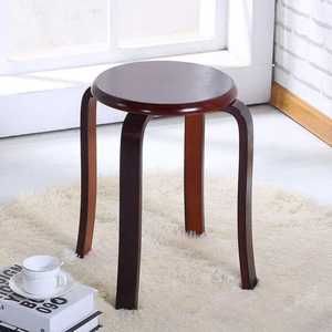 Modern Round Solid Wood <b>Stool</b> Nordic Style <b>Dining</b> <b>Stool</b> Cherry Wood Finish Kitchen <b>Stool</b> Minimalist Small Round Wooden Footrest - Product Image 5