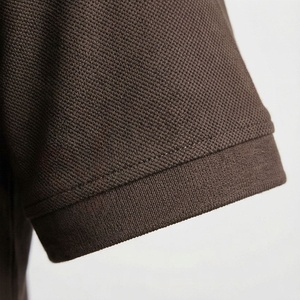 Polo de Manga Corta para Hombre, Color Marrón, 100% Algodón Piqué, Casual, Transpirable, Corte Regular, Diseño de Punto Sólido - Product Image 6