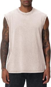 เสื้อกล้ามผู้ชายสไตล์ Distressed Muscle Tee ผ้าถัก 100% คอตตอน ล้างสีแบบ Mineral Wash ทรงคลาสสิค คอกลม เหมาะสำหรับการออกกำลังกายและใช้ในชีวิตประจำวัน - Product Image 5