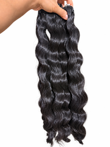 ผมเวียดนามแท้ 100% แบบดิบธรรมชาติ ลอนหยักศก แบบ Double Drawn สำหรับต่อผมแบบเป็นมัด - Product Image 1