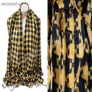 Elegant Houndstooth Rayon Scarf Soft Lightweight Viscose Scarf Fashion Neck <b>Wrap</b> <b>Shawl</b> Stylish Women Men Winter Fall Classic - Product Image 4