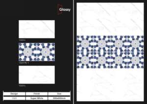 กระเบื้องบุผนังเซรามิกแบบมันเงา ขนาด 30x60 ซม. (300x600 มม., 12x24 นิ้ว) คุณภาพพรีเมียม สำหรับตกแต่งผนังภายในห้องน้ำและห้องครัวสไตล์โมเดิร์น - Product Image 3