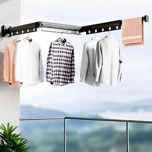 Séchoir à linge mural pliable de 127,5 cm, durable pour une utilisation intérieure et extérieure, organisateur de linge peu encombrant, cintres - Product Image 2