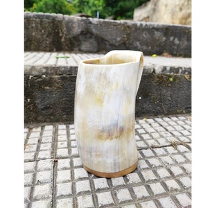 Mug à boire en corne naturelle avec poignée - Design moderne écologique - Tasse cadeau avec isolation thermique de 12 à 24 heures - Logo personnalisable - Product Image 3