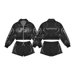Conjuntos de Shorts Deportivos con Capucha y Cordón Ajustable para Verano, Conjuntos de Shorts Ligeros de Algodón y Poliéster Personalizados para Gimnasio - Product Image 1